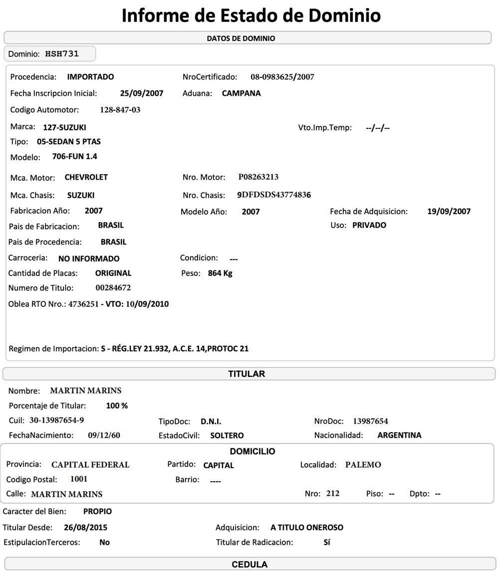 Ejemplo Informe de Dominio